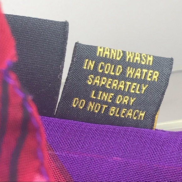 Indian Tropical Fashion Sheer Blouse Purple Red size M - Picture 6 of 6